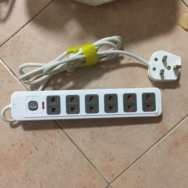 2 Pin 6 Way Power Extension Cord