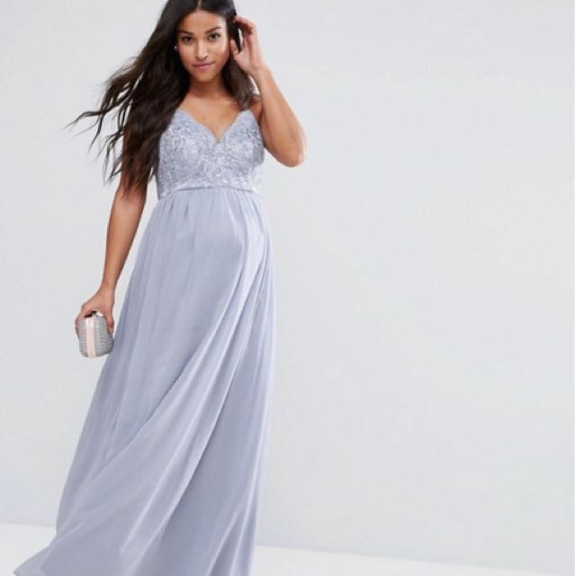 chi chi london cami strap maxi dress with premium lace