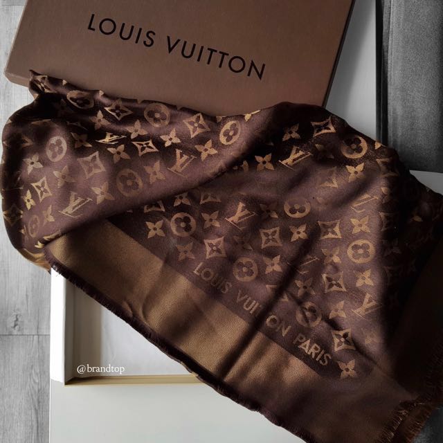 Authentic Louis Vuitton Monogram Sunrise Shine Shawl LV Scarf