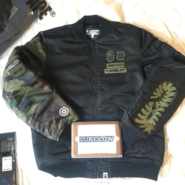 bape x undefeated bomber jacket