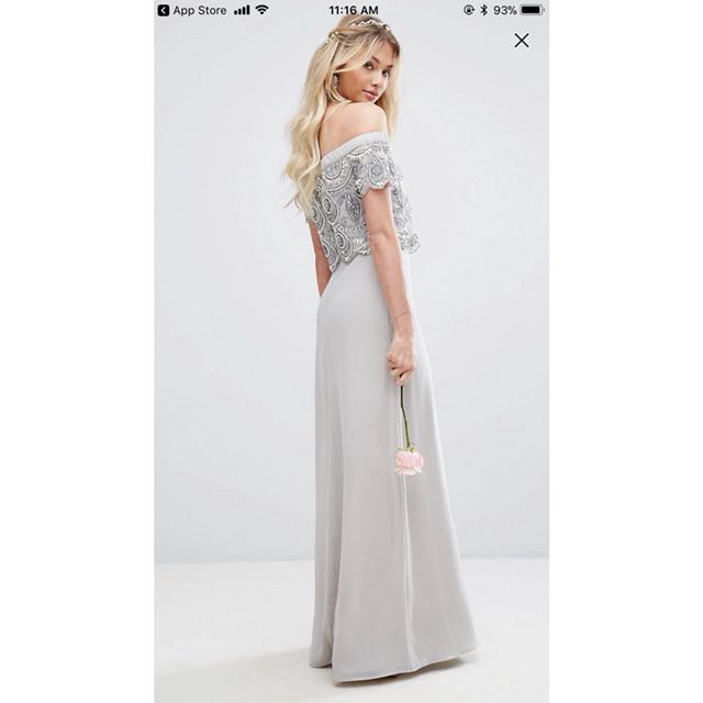 BNWT ASOS Maya Bardot Overlay Maxi Dress with Embellishment