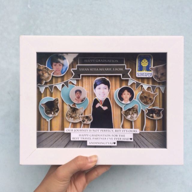 CUSTOM GIFT pop up frame (kado wisuda, ulg tahun, wedding ...