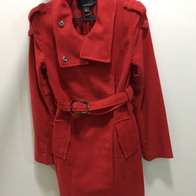 Mango Chilly Red Trench Coat Women s Fashion Coats Jackets and Outerwear on Carousell