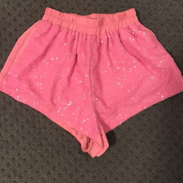 pink sparkly shorts