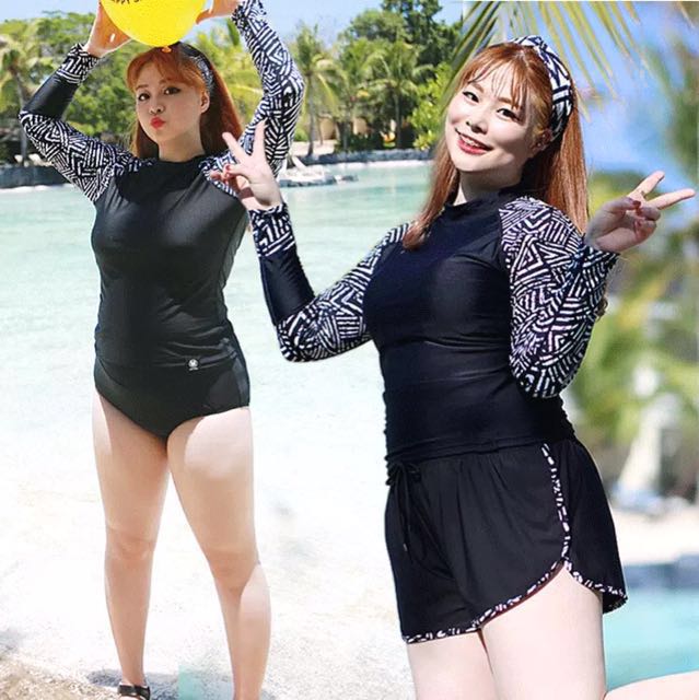 women's plus size rash guard swimwear