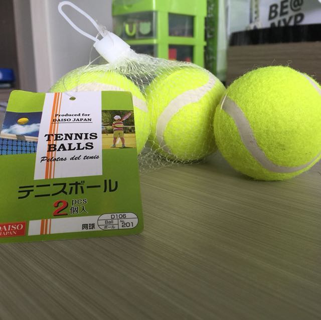 Tennis Balls DAISO JAPAN, Sports Equipment, Sports & Games, Racket & Ball Sports on Carousell