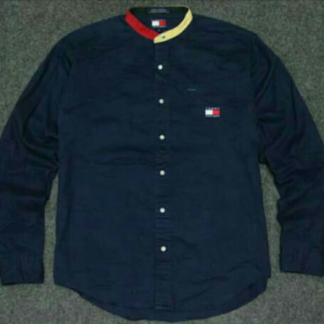 tommy hilfiger mandarin collar shirt
