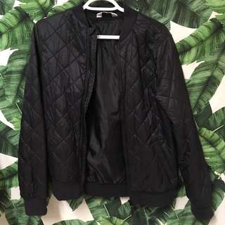 Black Quilted Bubble Jacket