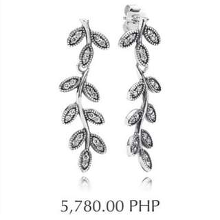Pandora sparkling leaves dangling earrings