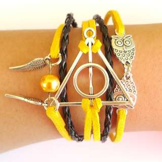 Harry Potter Hufflepuff Snitch Hedwig Bracelet