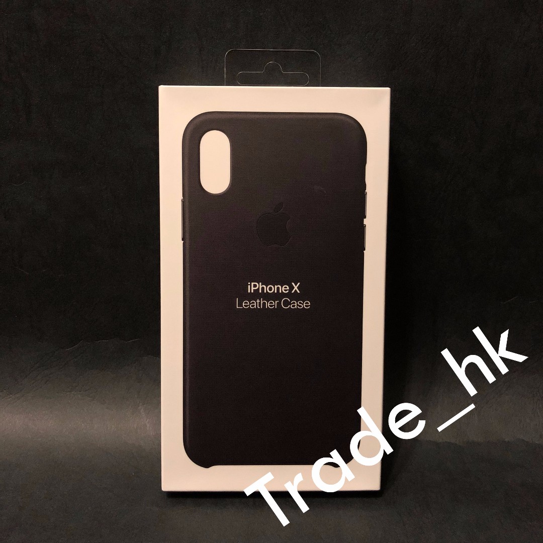 全新未使用apple Iphone X Leather Case Black 官方皮套黑色電話套手機套 電子產品 電話 平板電腦裝飾 Carousell