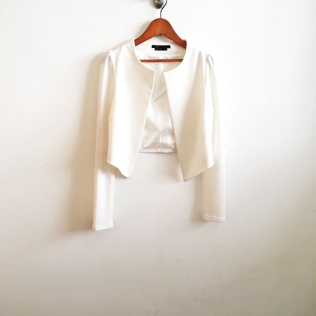 white cardigan jacket