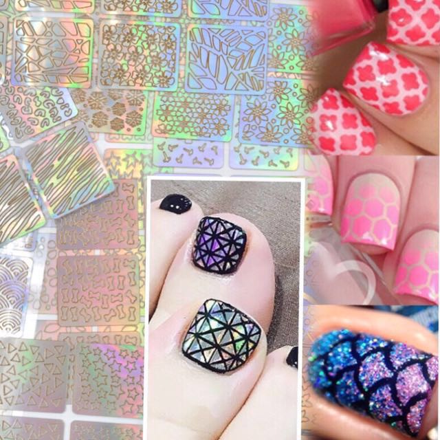 Hollow Nail Art Stencil Stickers for Nail Art Design Cute and Easy Apply,  Beauty & Personal Care, Hands & Nails on Carousell
