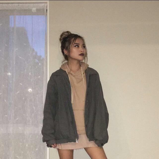 nude beige oversized hoodie