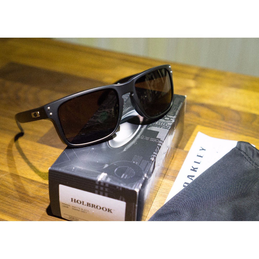 Oakley Holbrook • Warm Grey Lens • Matte Black Frame Sunglasses, Sports  Equipment, Bicycles & Parts, Parts & Accessories on Carousell