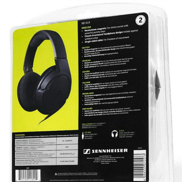 Sennheiser HD 419 Around the Ear Headphones