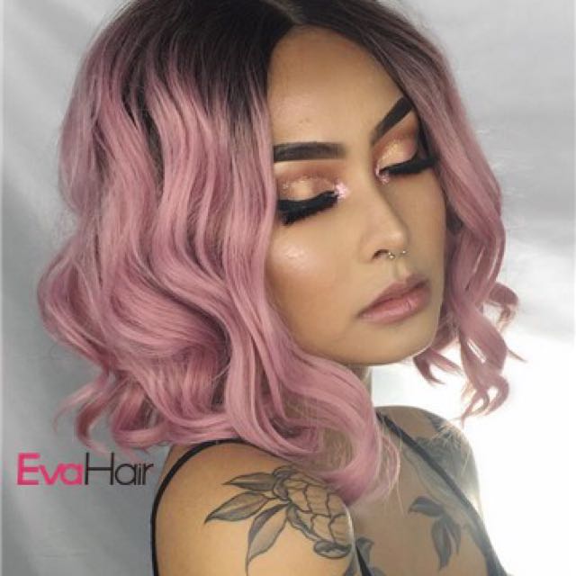 Short Hair Ombre Pink Front Lace Wig On Carousell
