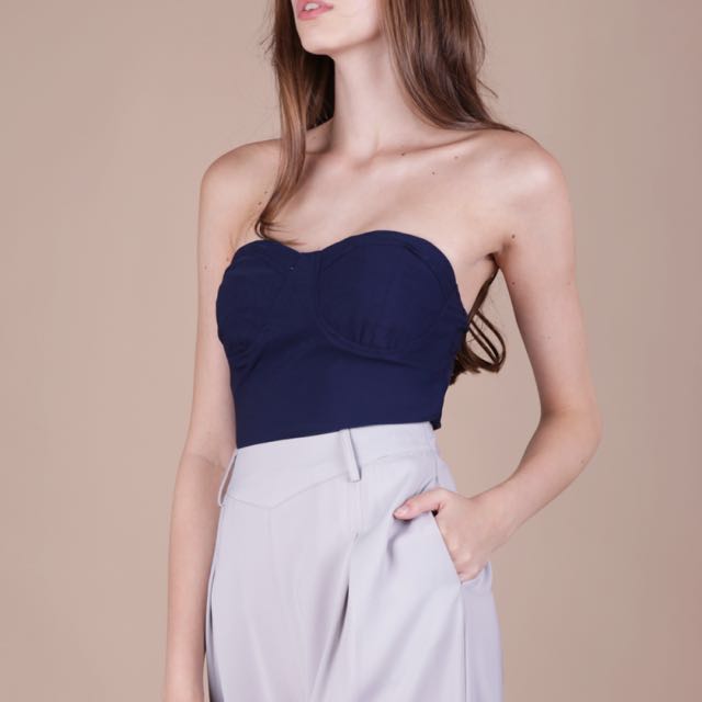 navy bustier top