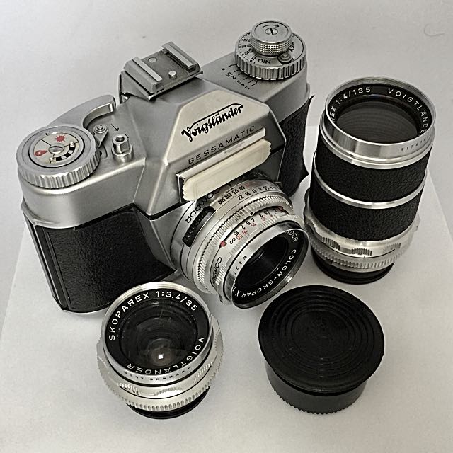 Voigtlander Bessamatic with 35, 50,  135 Lenses, Photography, Cameras on  Carousell