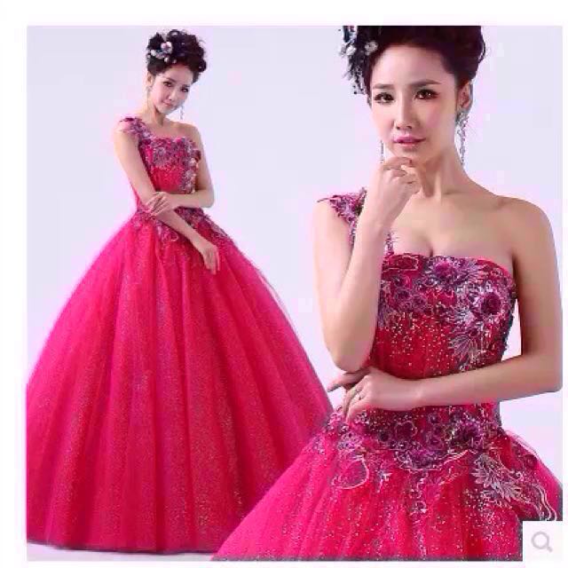 dark pink evening gowns
