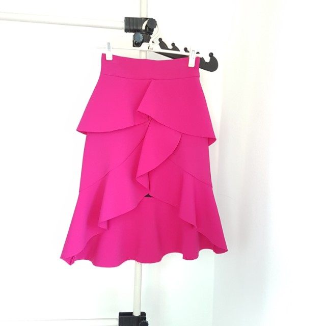 pink ruffle skirt zara