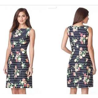 Chaps flower striped dress size 4