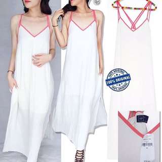 Gap white pocket cotton maxi dress size S