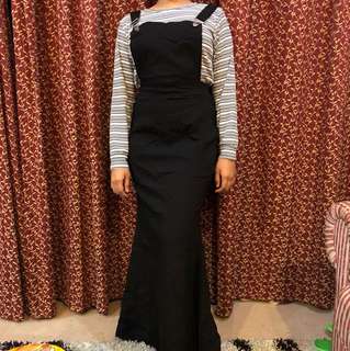 Black Dungaree Mermaid Skirt