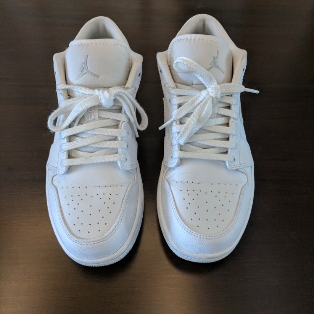Air Jordan 1 Low Triple White Men S Fashion Footwear Sneakers On Carousell