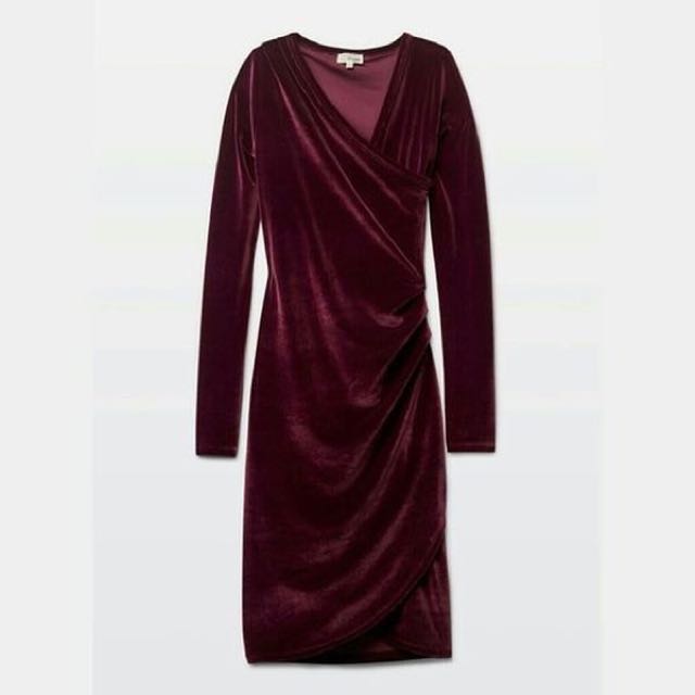 Aritzia Velvet Wine Wilfred Klum Dress 