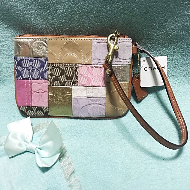 coach patchwork wristlet