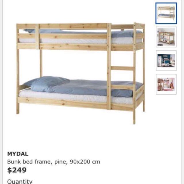 Ikea Single Size Bunk Bed With 1 Mattress Plus Delivery
