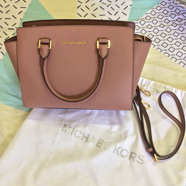 Michael Kors Selma Leather Satchel - Dusty Rose