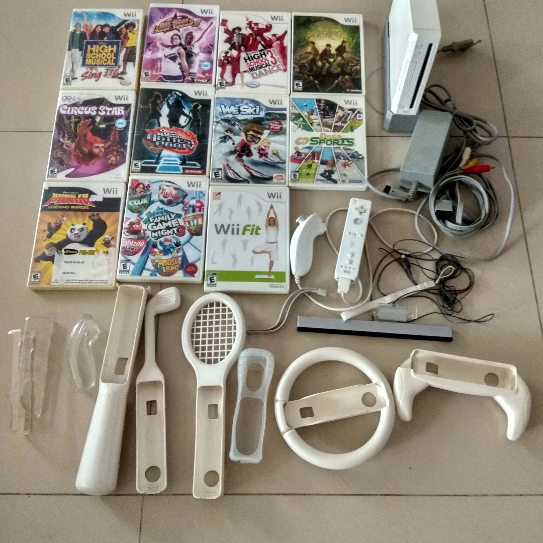 wii console and games