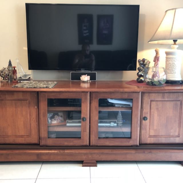 Picket & Rail Solid Wood TV Console, Furniture & Home Living, Furniture