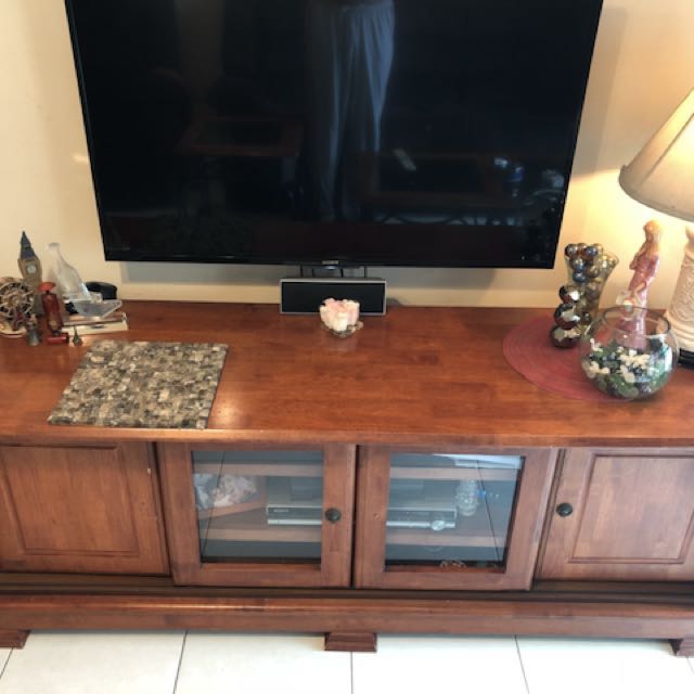 Picket & Rail Solid Wood TV Console, Furniture & Home Living, Furniture