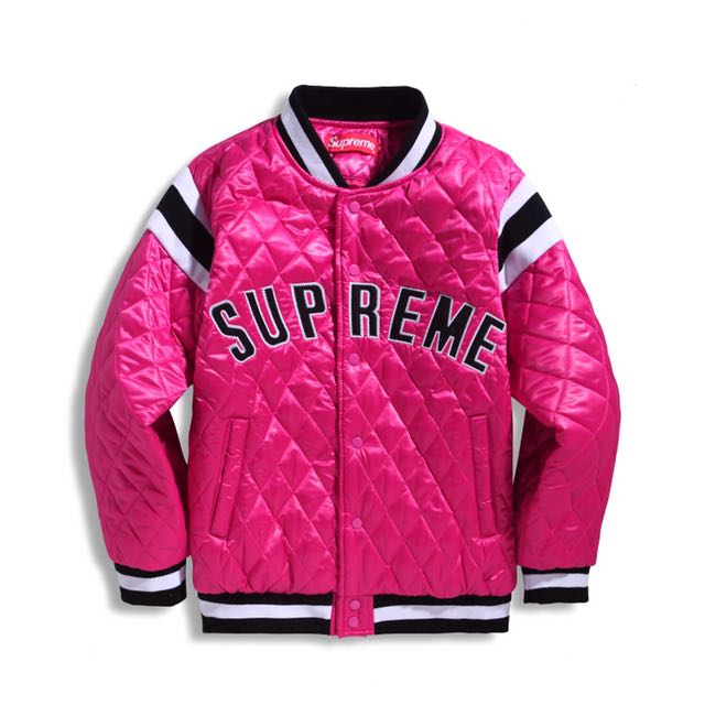 Supreme quilted top satin varsity jacket