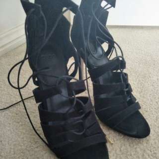 ASOS BLACK LACE UP HEELS.