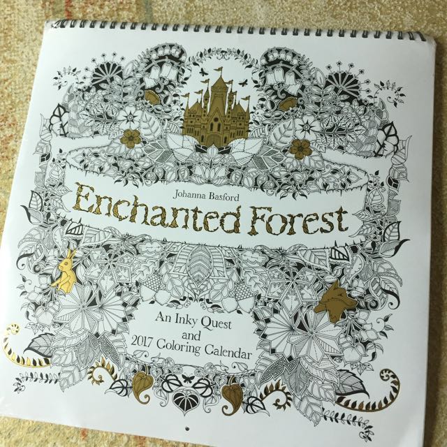 2017 Colouring Calendar Enchanted Forest By Johanna Basford