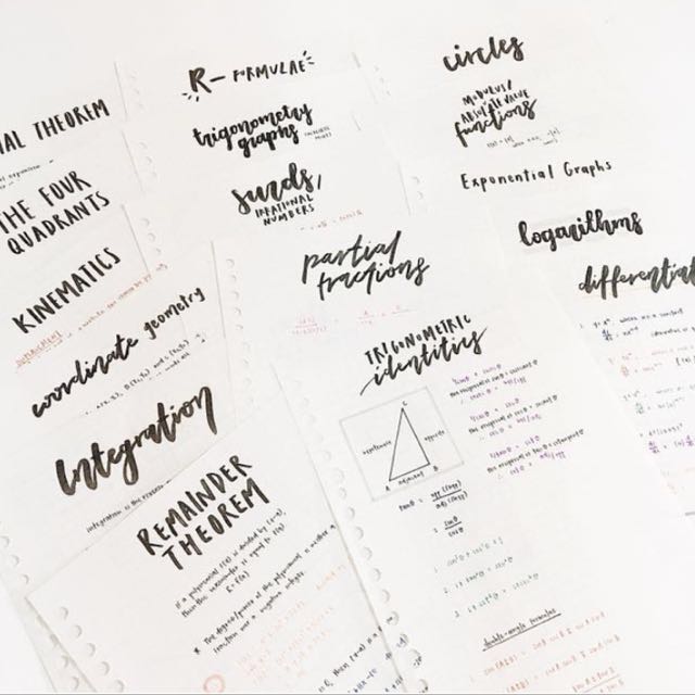 ADDITIONAL MATH (AMATH) O LEVEL CHEAT SHEET PHOTOCOPIED NOTES, Hobbies ...