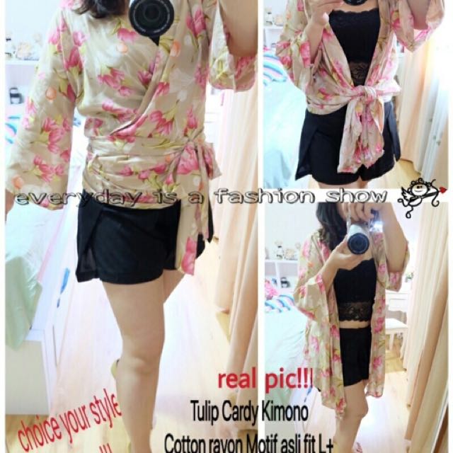 cara pakai cardigan kimono