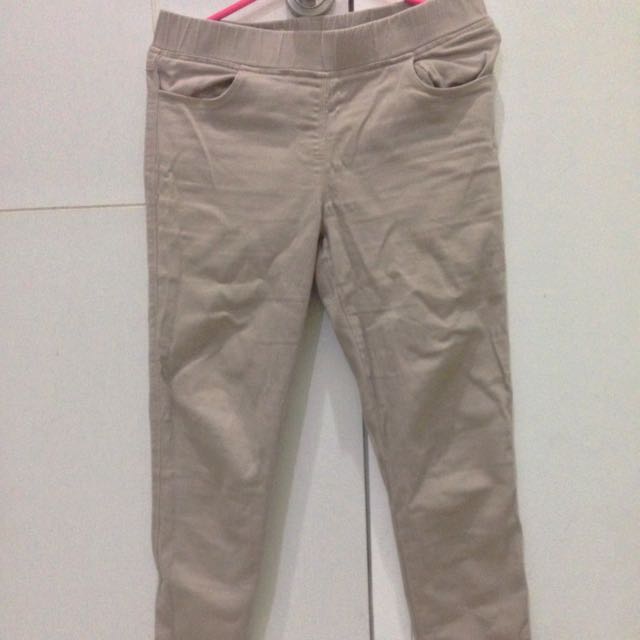 Celana Connexion Warna Coklat Beige Fesyen Wanita Pakaian Wanita