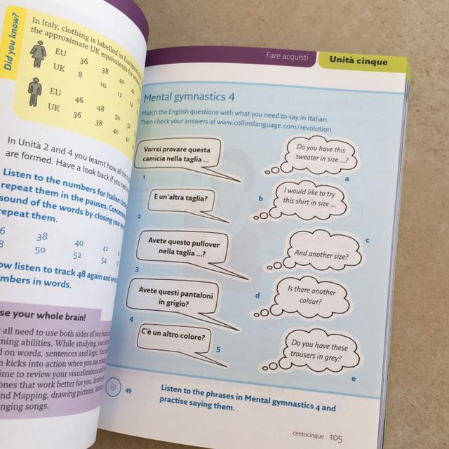 Collins Language Revolution Italian Beginner, Hobbies & Toys, Books