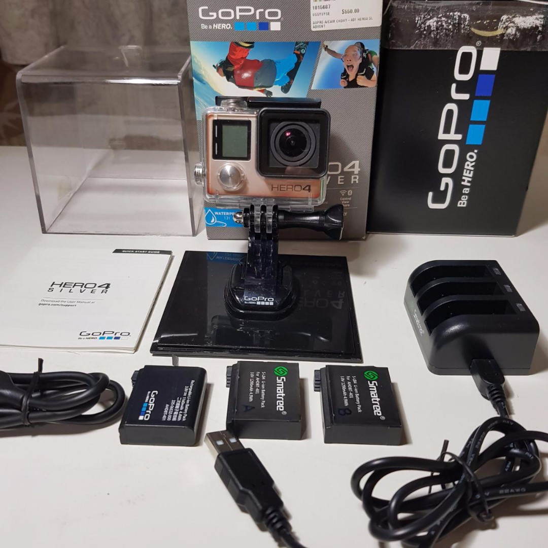Gopro Hero 4 Silver 2 X Wasabi Spare Batteries Charger Electronics Others On Carousell