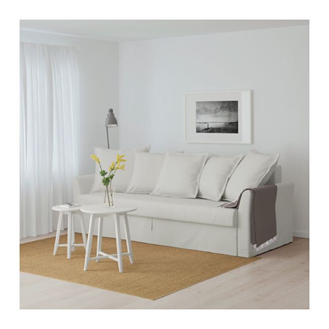 Holmsund Ikea Three Seat Sofa Bed Orrsta Light White Grey
