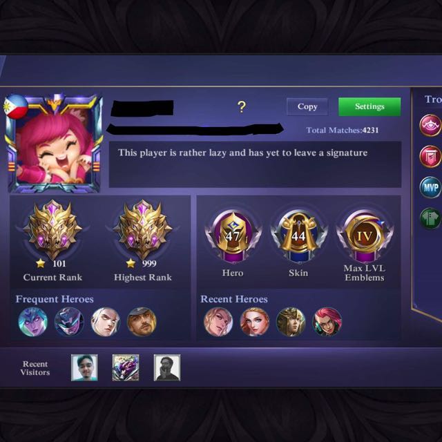 Mobile Legends 91 Wr Fave Hero Karina With 20k Diamonds Toys Games Video Gaming Video Games On Carousell