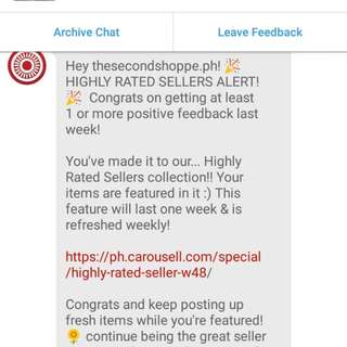 Highly rated seller