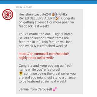 7th Time!  Thanks Carousell!  Highly Rated Seller again.