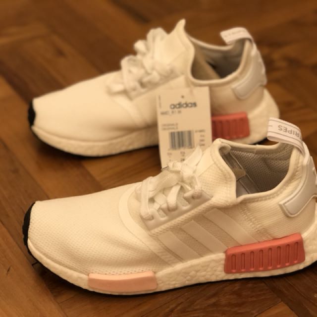 white and pink nmds