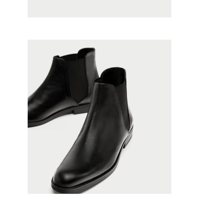Black Cow Leather Chelsea Boots (Zara 